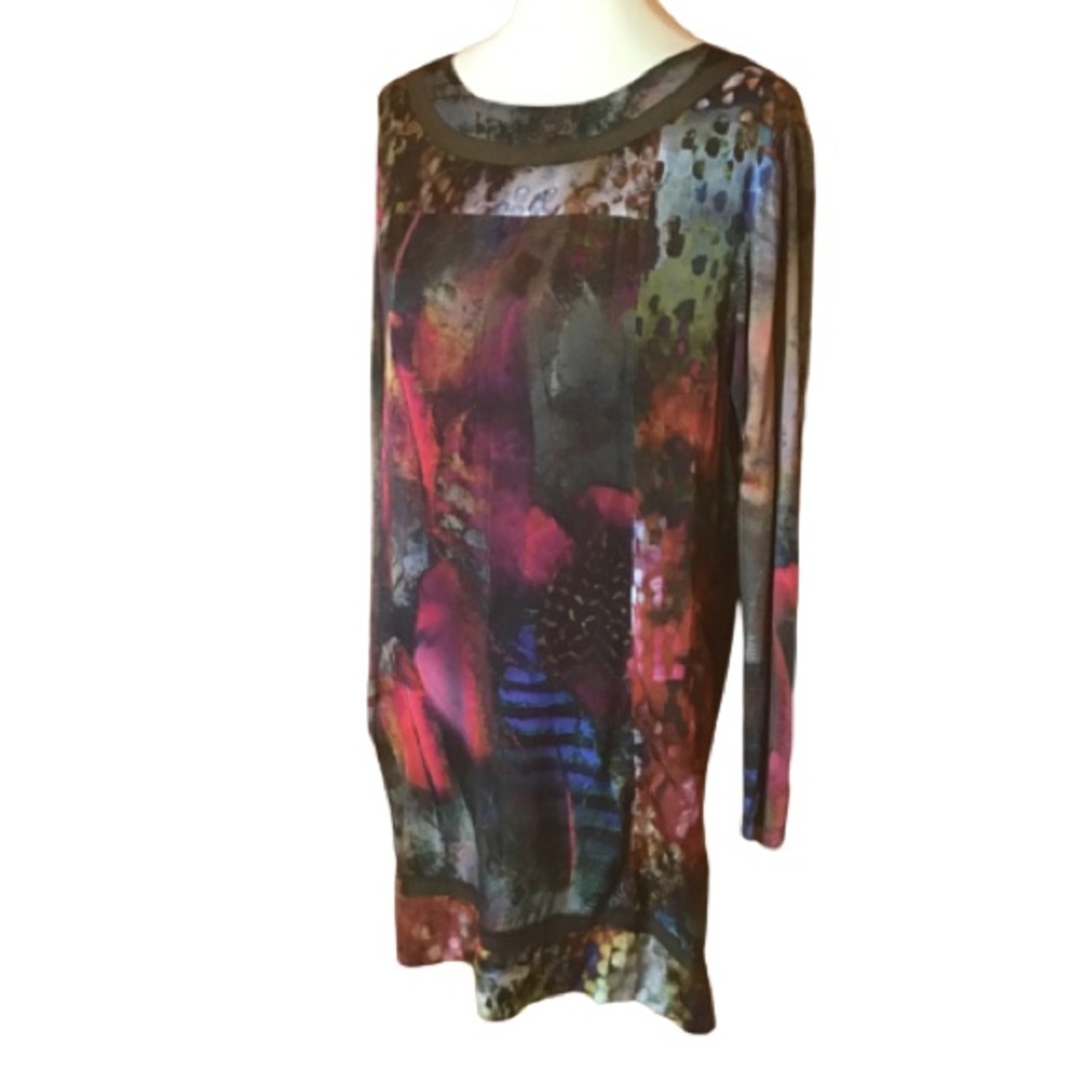 Anthroplogie cluny bright long sleeve dress